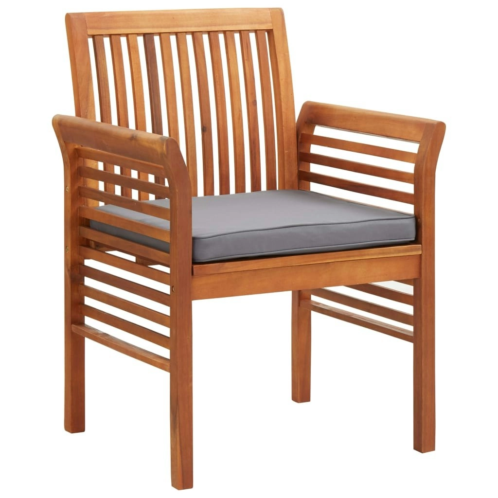 Garden Dining Chairs with Cushions 4 pcs Solid Wood Acacia 3120452