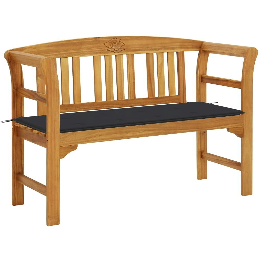 Garden Bench with Cushion 120 cm Solid Acacia Wood 3064293