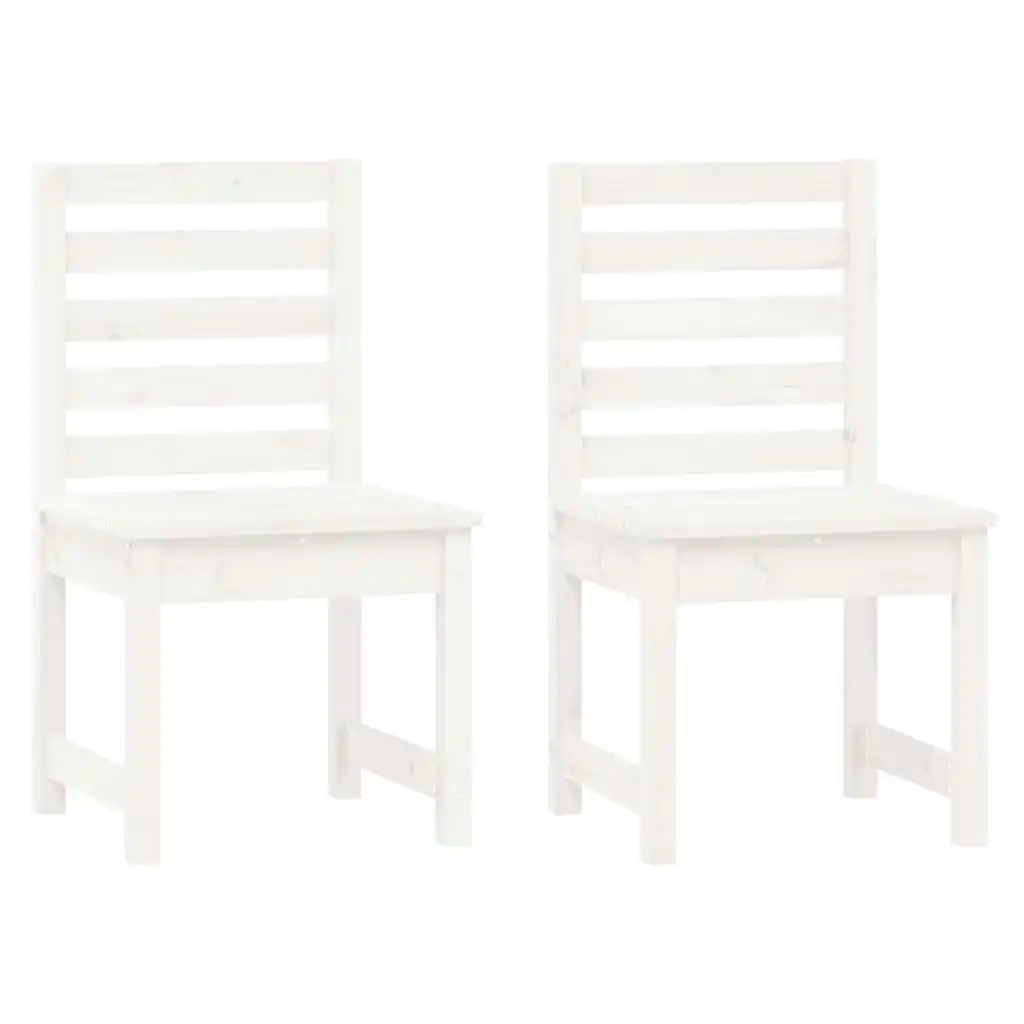 Garden Chairs 2 pcs White 50x48x91.5 cm Solid Wood Pine 824026