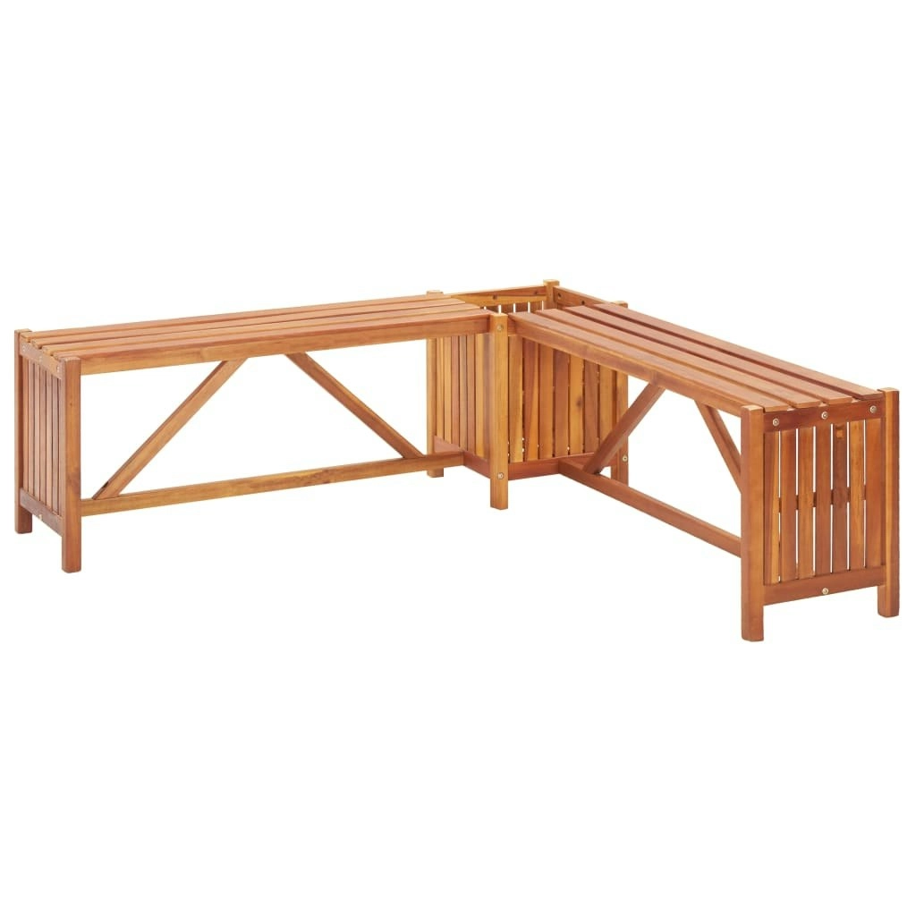 Garden Corner Bench with Planter 117x117x40 cm Solid Acacia Wood 46345