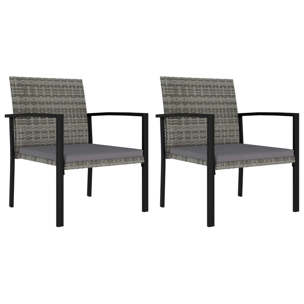 Garden Dining Chairs 2 pcs Poly Rattan Grey 315112