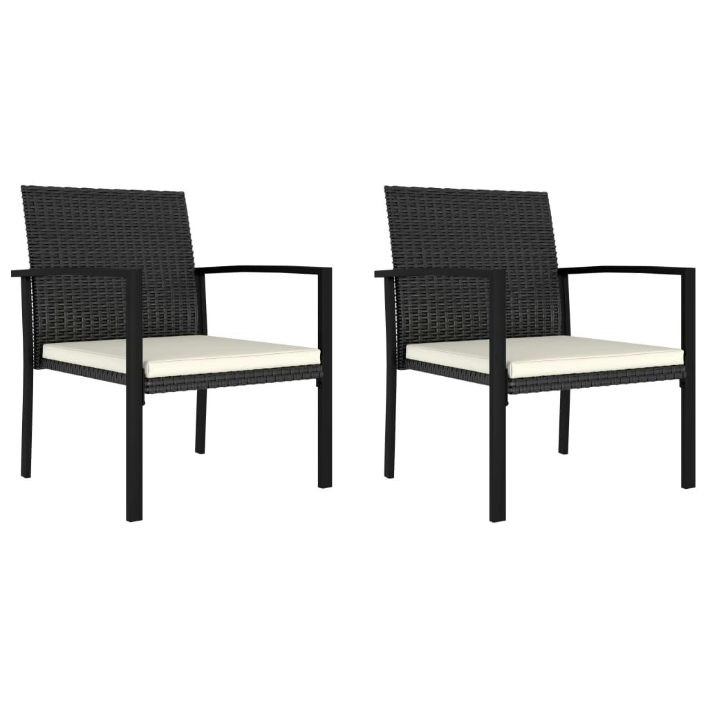 Garden Dining Chairs 2 pcs Poly Rattan Black 315110