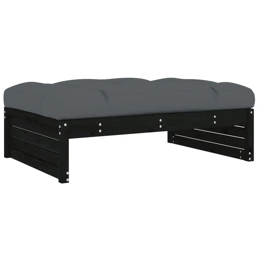 Garden Footstool Black 120x80 cm Solid Wood Pine 825769