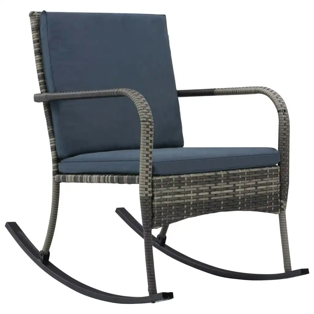 Garden Rocking Chair Poly Rattan Anthracite 47748