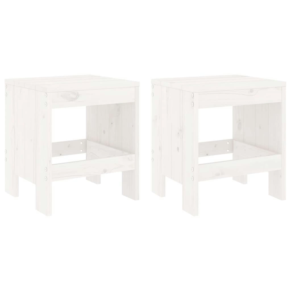 Garden Stools 2 pcs White 40x36x45 cm Solid Wood Pine 825339