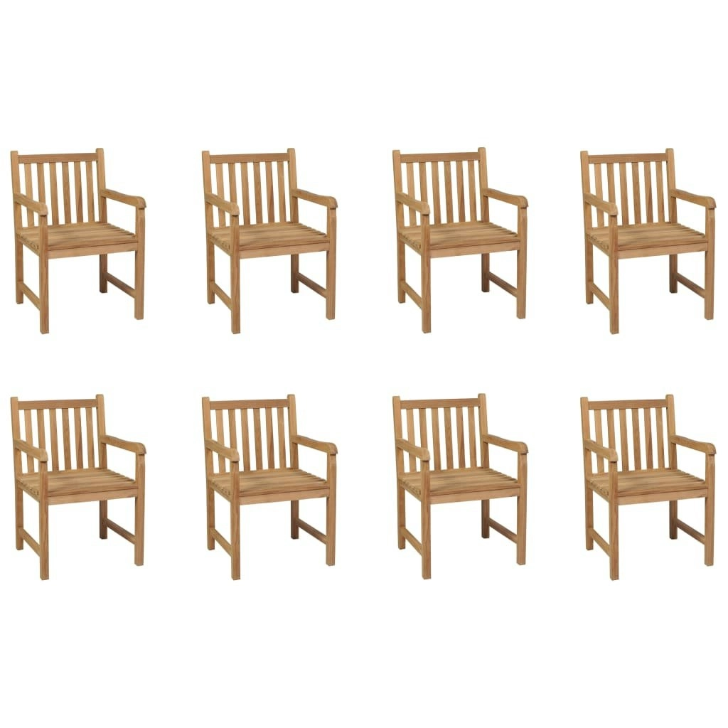 Outdoor Chairs 8 pcs Solid Teak Wood 3073003