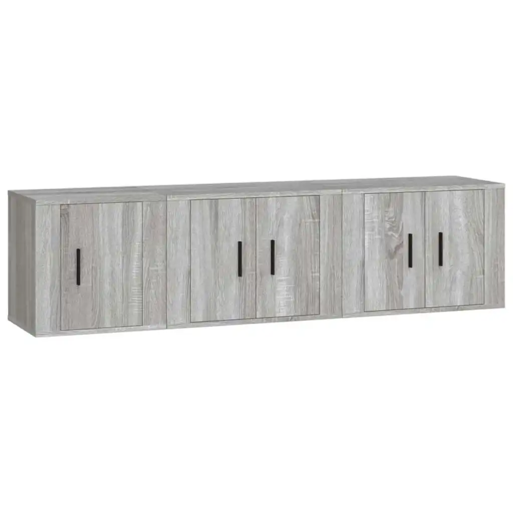 3 Piece TV Cabinet Set Grey Sonoma Engineered Wood 3188444