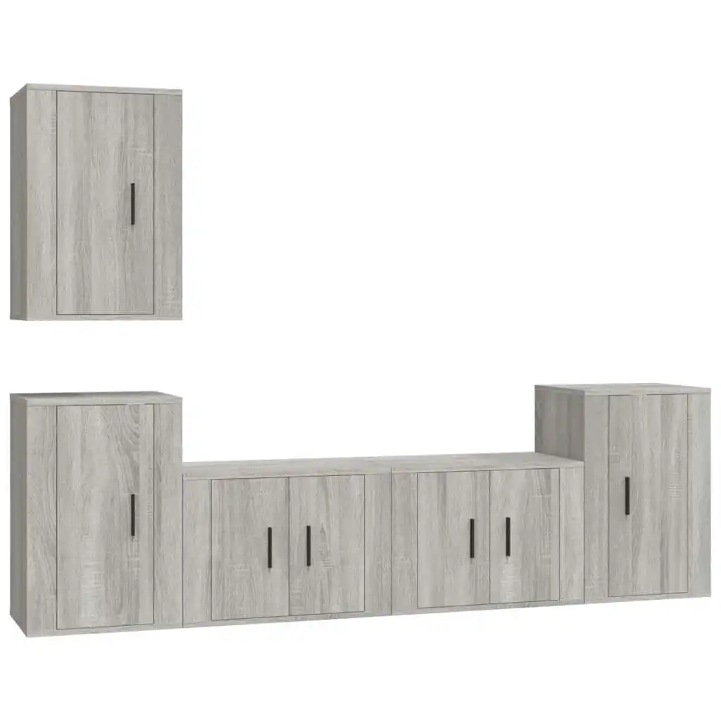 5 Piece TV Cabinet Set Grey Sonoma Engineered Wood 3188572