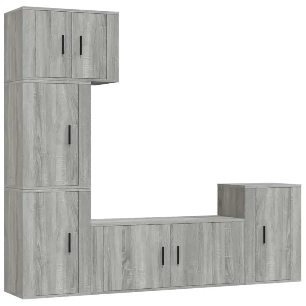 5 Piece TV Cabinet Set Grey Sonoma Engineered Wood 3188636