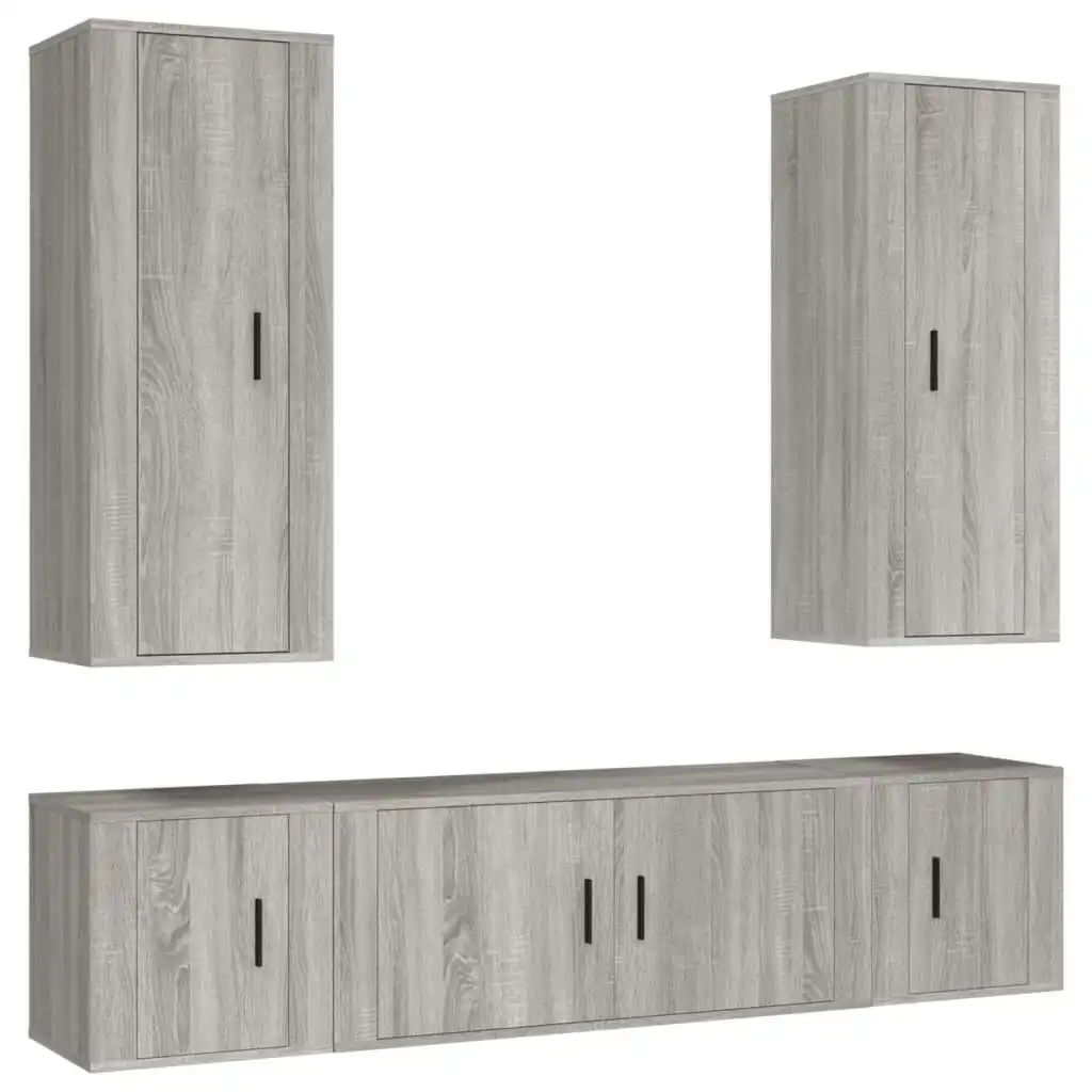 5 Piece TV Cabinet Set Grey Sonoma Engineered Wood 3188836