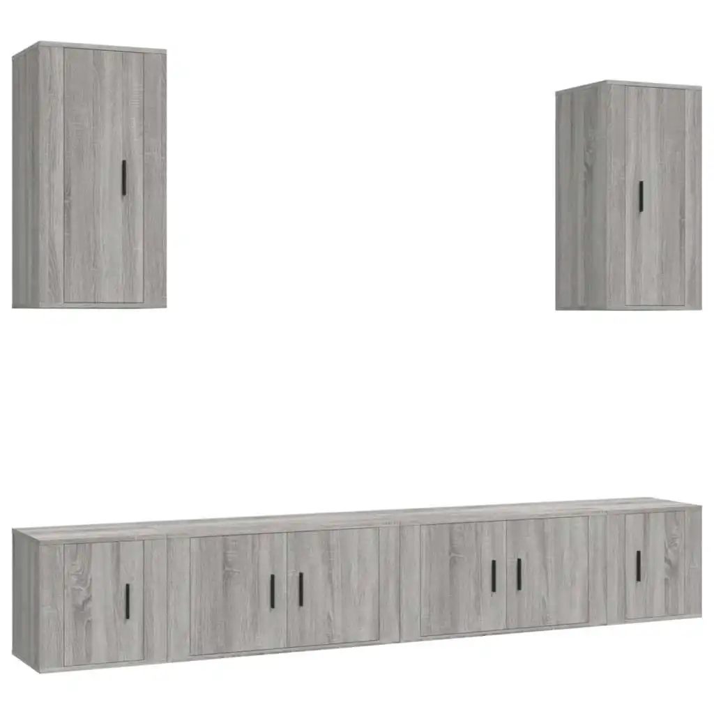 6 Piece TV Cabinet Set Grey Sonoma Engineered Wood 3188692