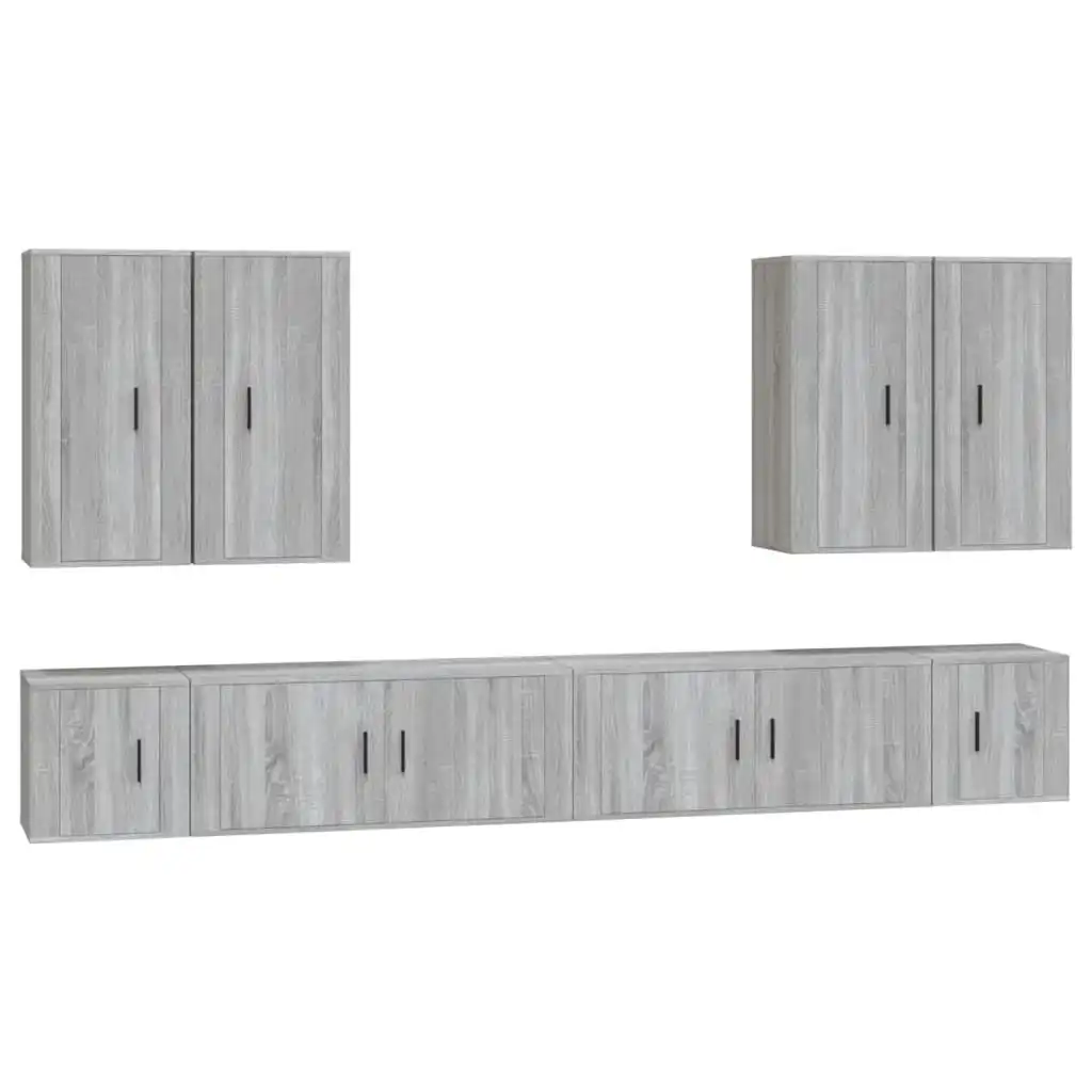 8 Piece TV Cabinet Set Grey Sonoma Engineered Wood 3188708