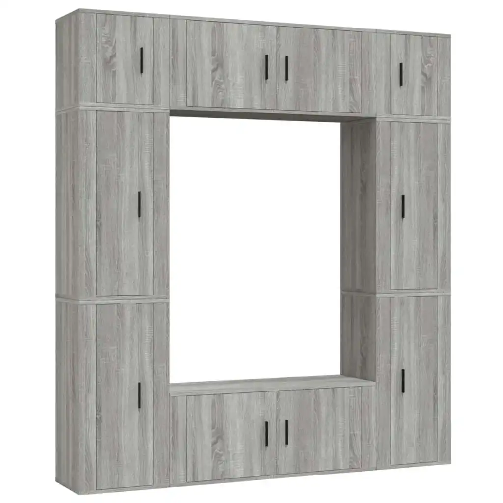 8 Piece TV Cabinet Set Grey Sonoma Engineered Wood 3188644