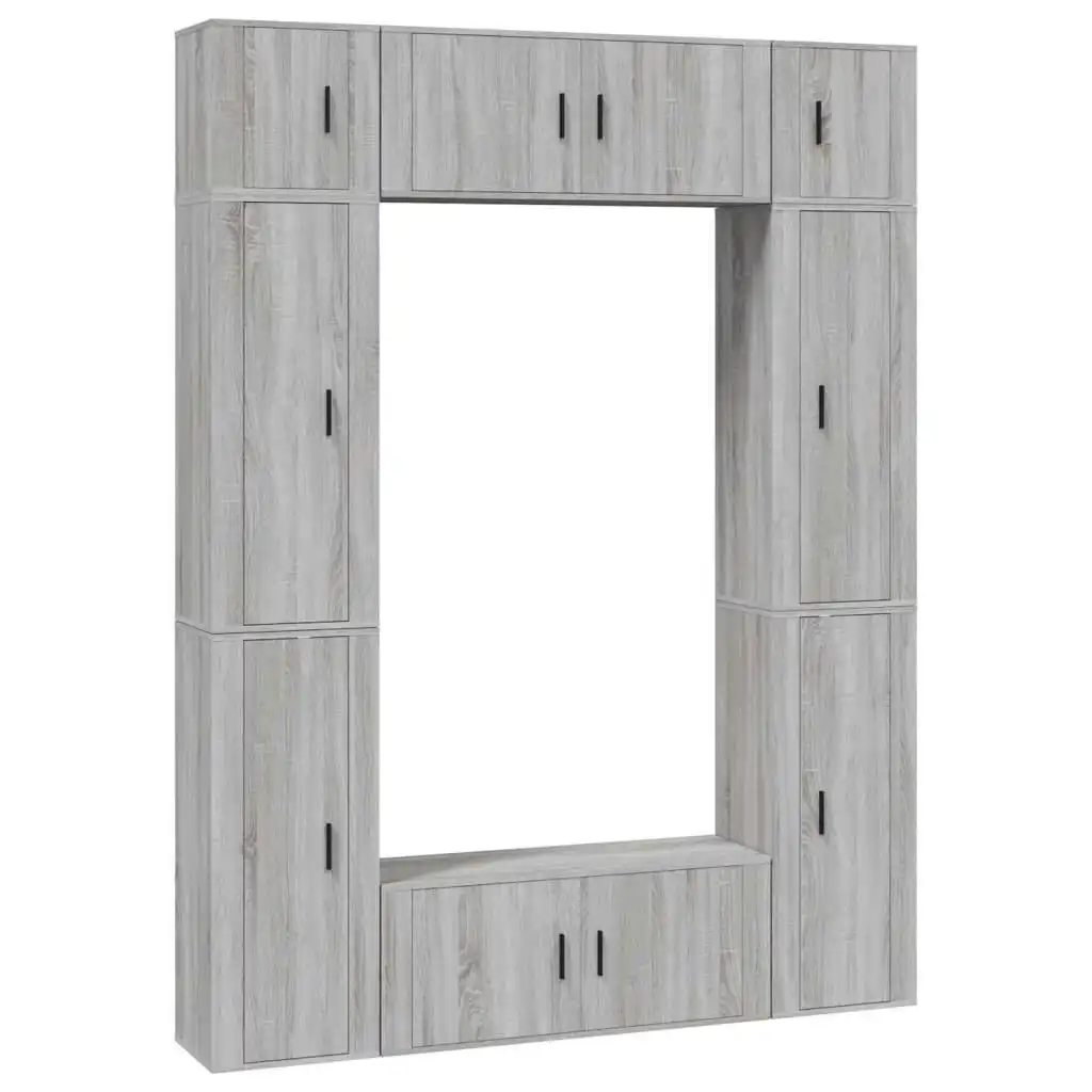 8 Piece TV Cabinet Set Grey Sonoma Engineered Wood 3188820