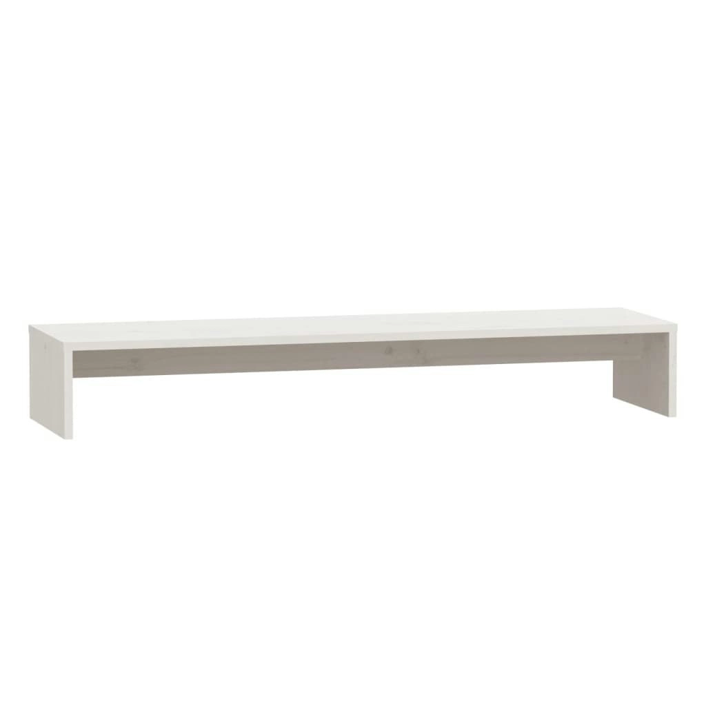 Monitor Stand White 100x27x15 cm Solid Wood Pine 813930