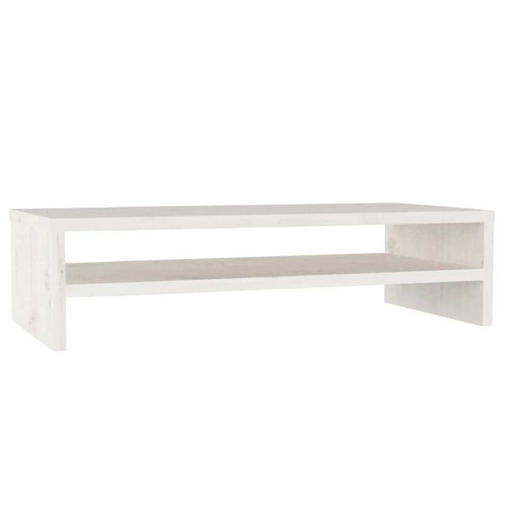 Monitor Stand White 50x24x13 cm Solid Wood Pine 813915