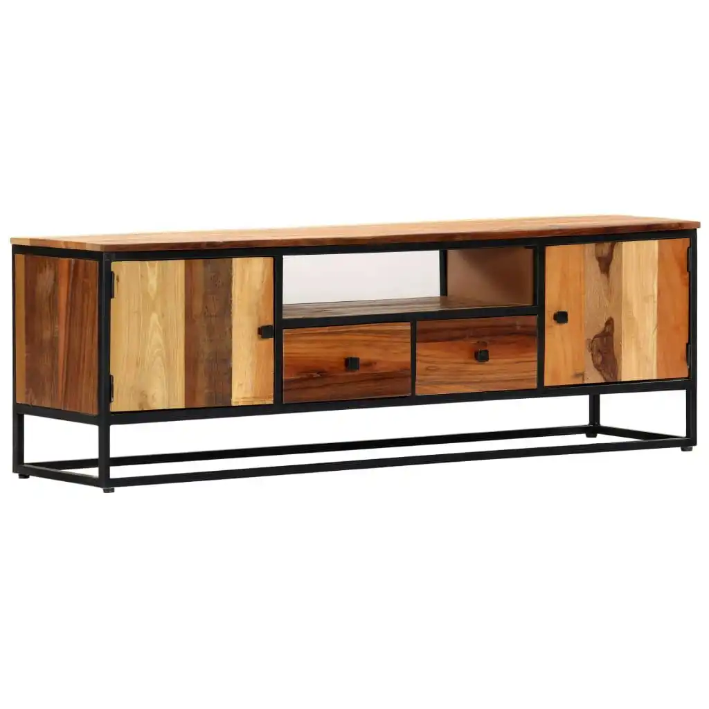 TV Cabinet 120x30x40 cm Solid Reclaimed Wood and Steel 282726