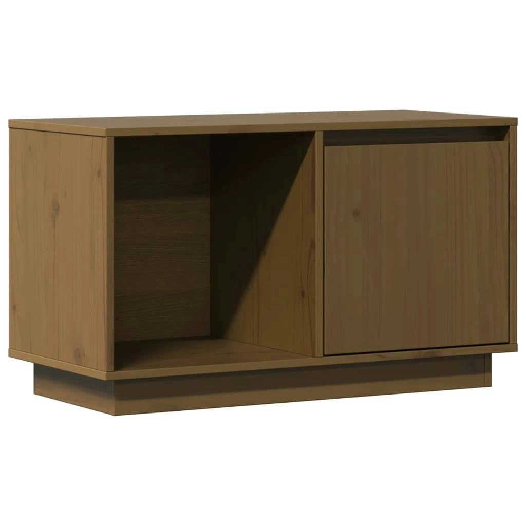 TV Cabinet Honey Brown 74x35x44 cm Solid Wood Pine 814337