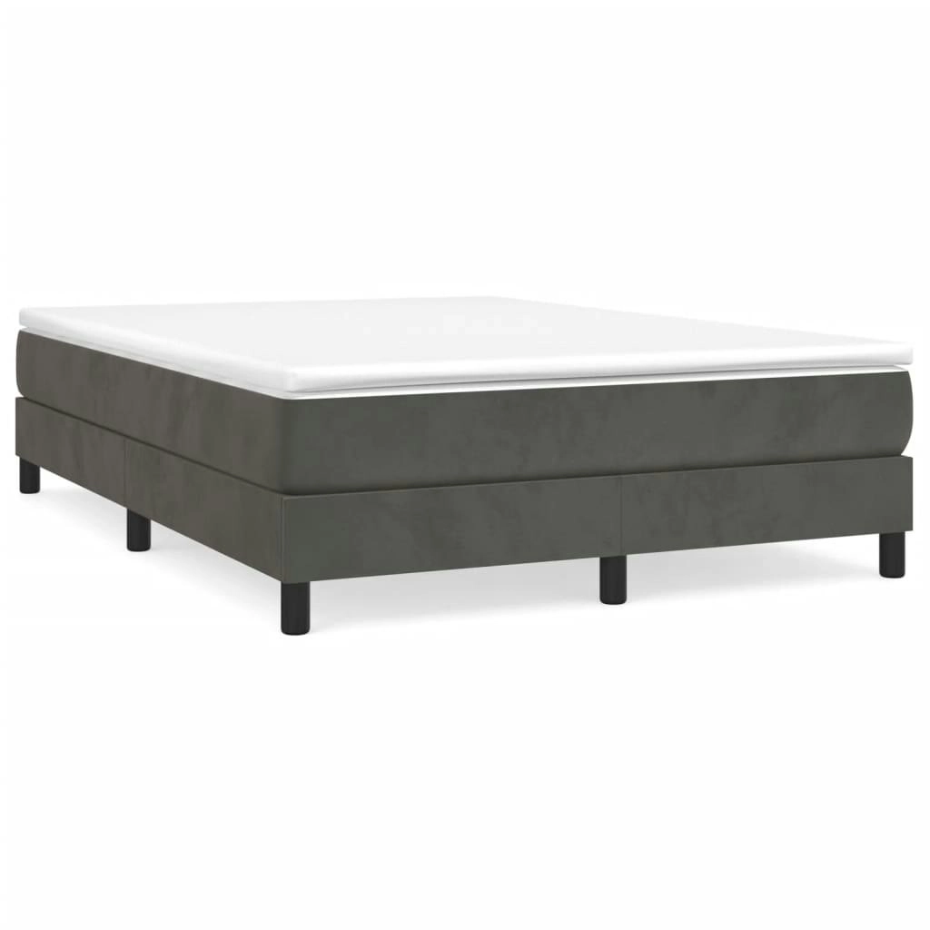 Bed Frame without Mattress Dark Grey Double Velvet 3120803