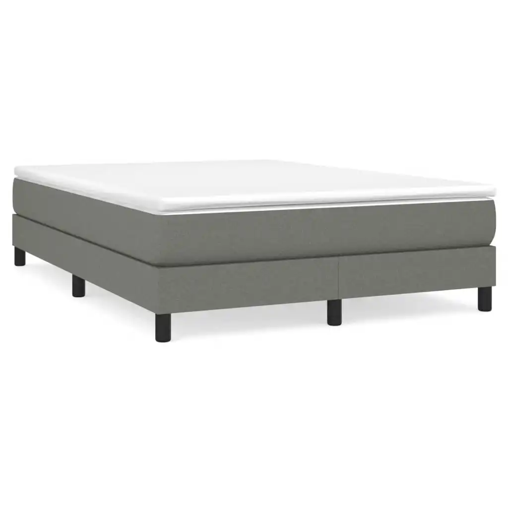 Bed Frame without Mattress Dark Grey Queen Fabric 3120558