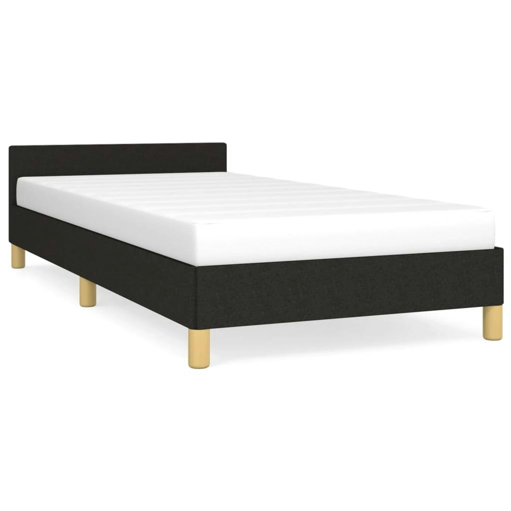 Bed Frame Black 106x203 cm King Single Size Fabric 355760