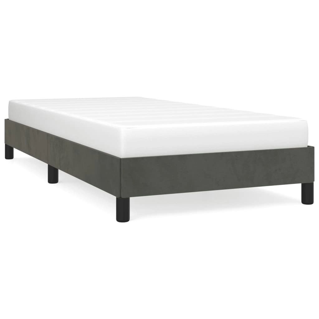 Bed Frame without Mattress Dark Grey King Single Velvet 355756