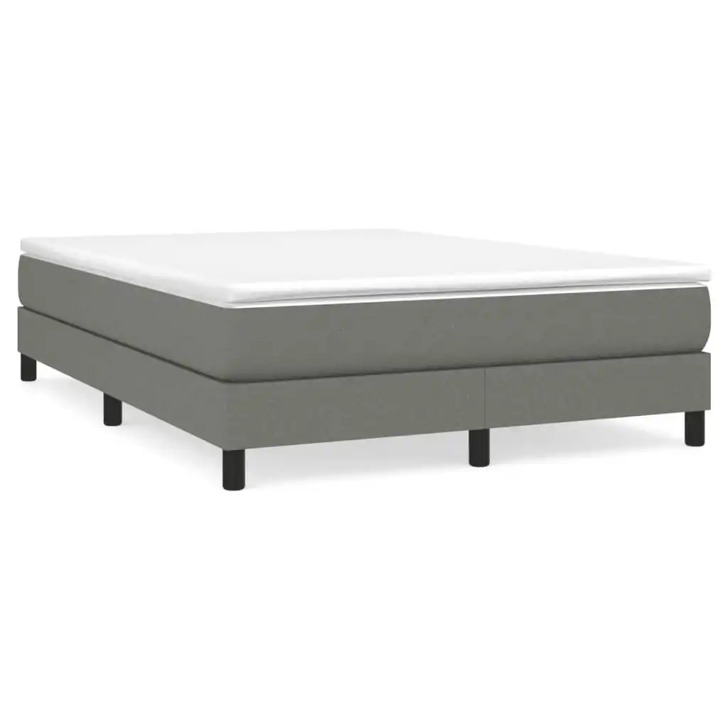 Bed Frame Dark Grey 137x187 cm Double Size Fabric 3120555