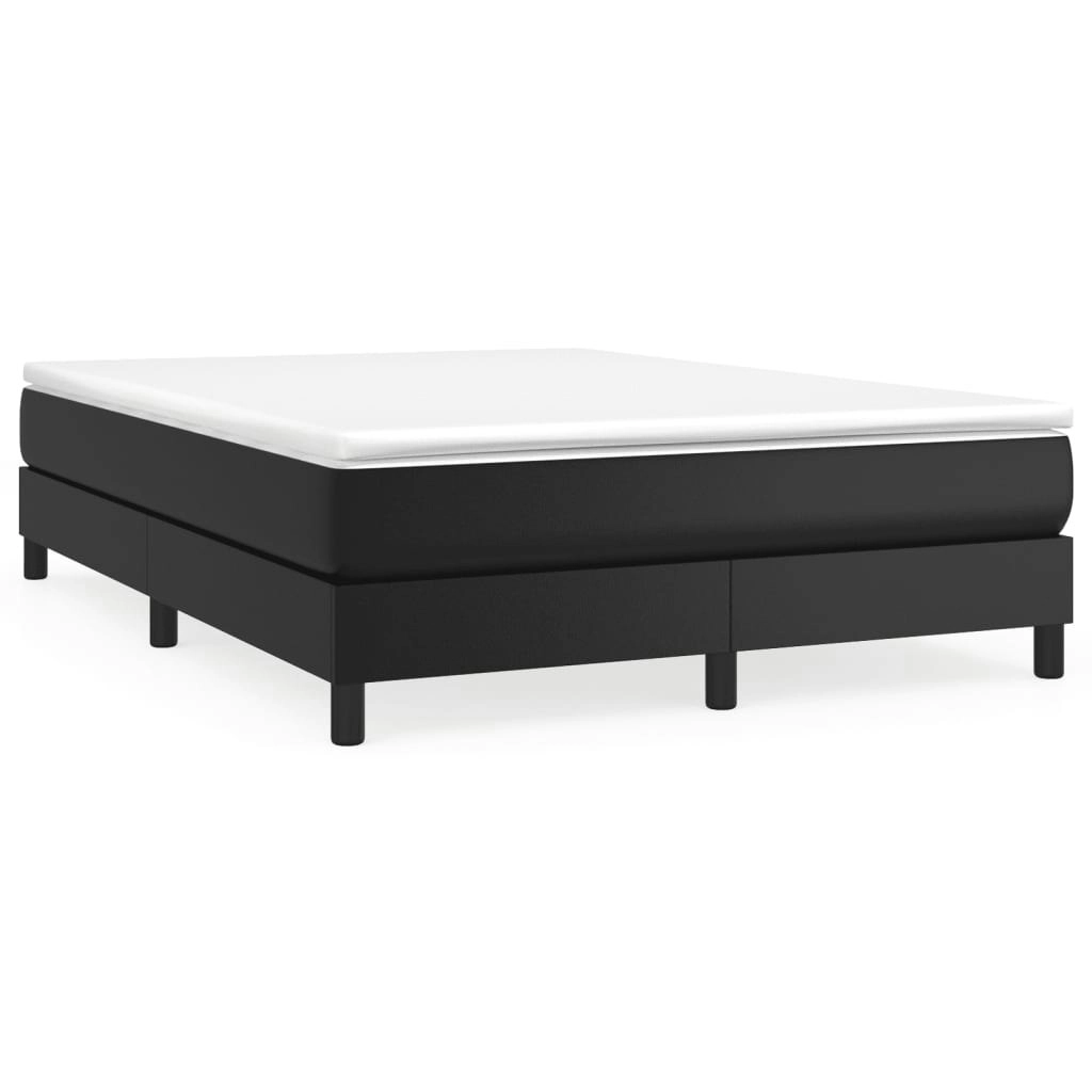 Bed Frame Black 137x187 cm Double Size Faux Leather 3120728