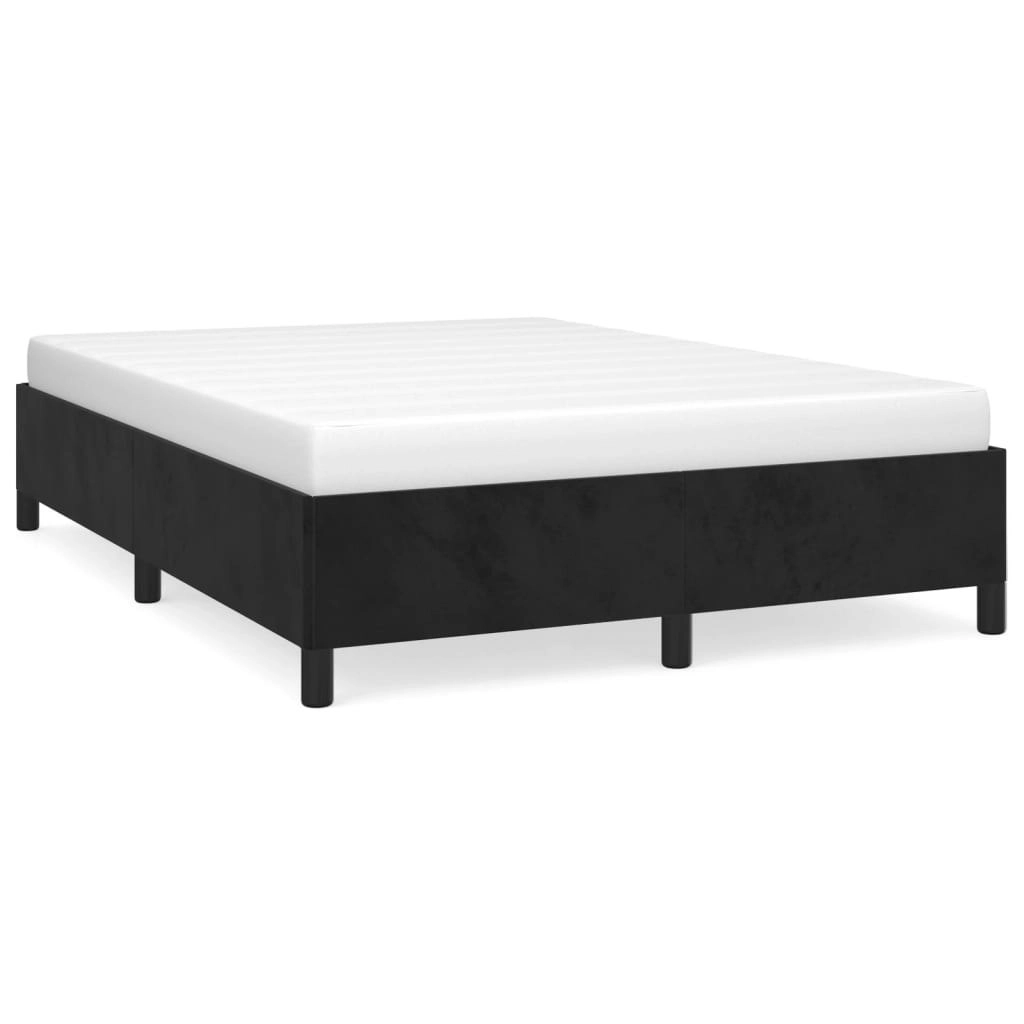 Bed Frame without Mattress Black 152x203 cm Queen Velvet 347359