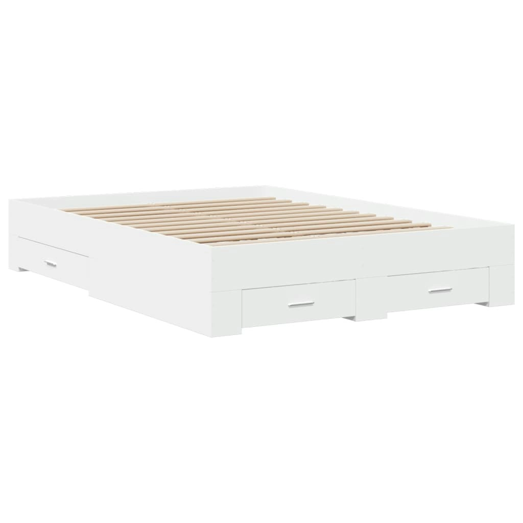 Bed Frame with Drawers without Mattress White 135x190 cm 3280405