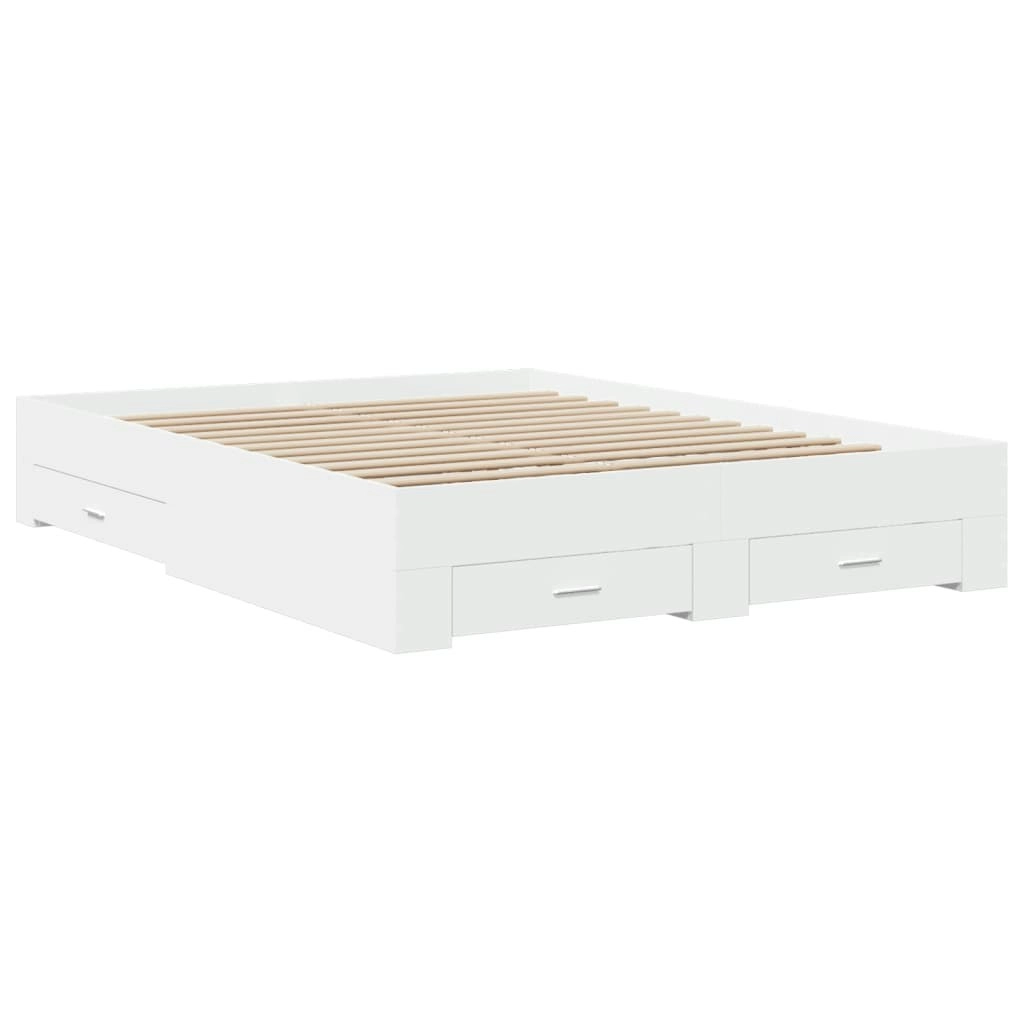 Bed Frame with Drawers without Mattress White 150x200 cm 3280377