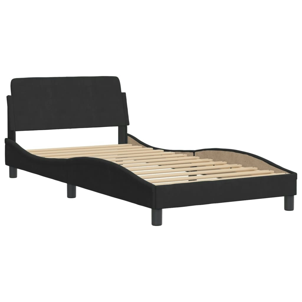 Bed Frame without Mattress Black 107x203 cm King Single Velvet 373314