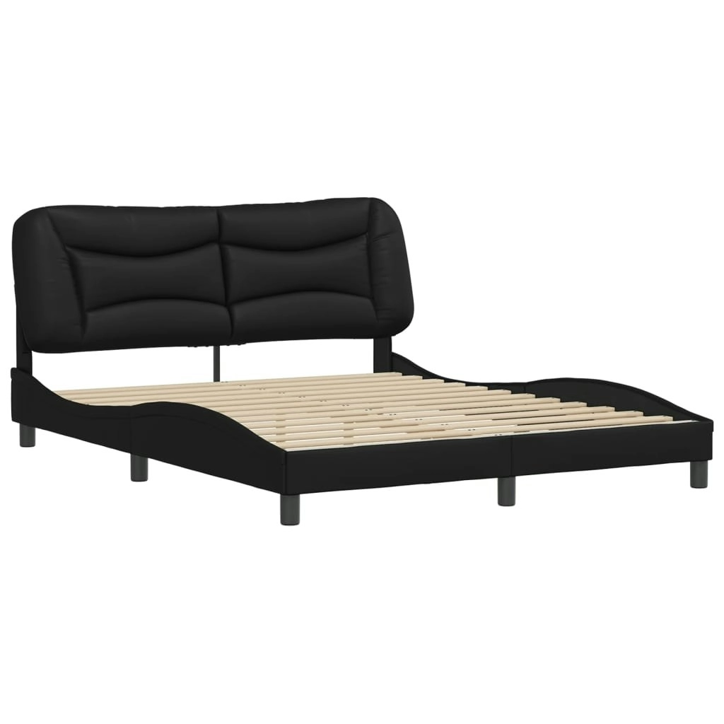 Bed Frame without Mattress Black 152x203 cm Queen Faux Leather 3208039