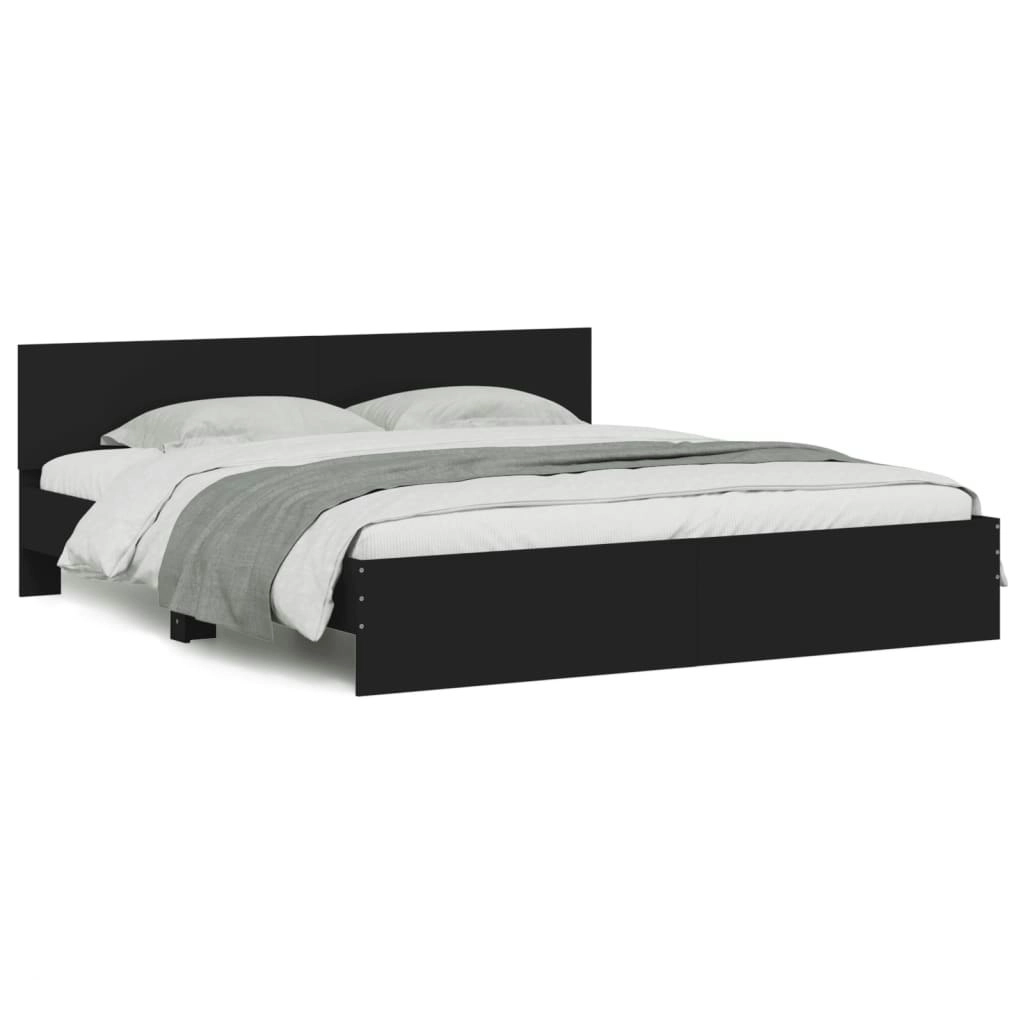 Bed Frame without Mattress Black 183x203 cm King 3207463