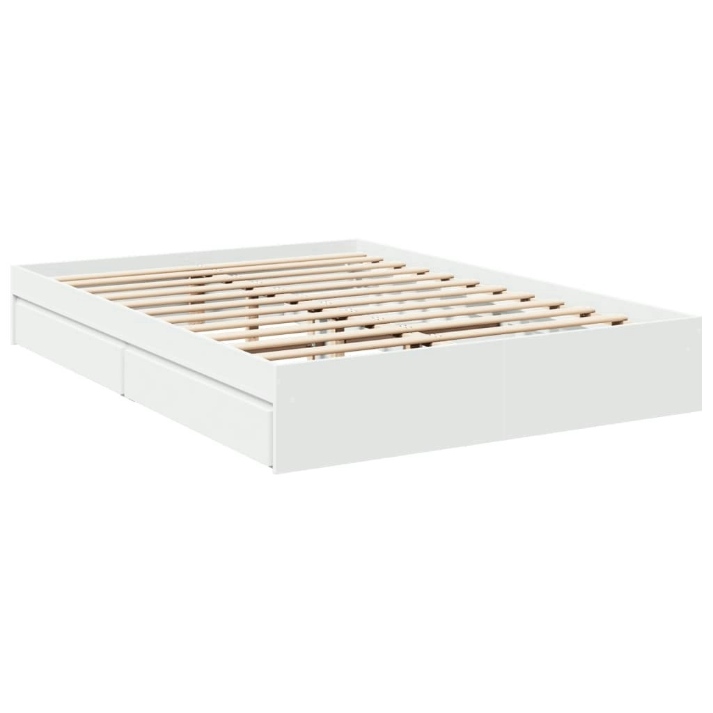 Bed Frame with Drawers without Mattress White 150x200 cm 3280650