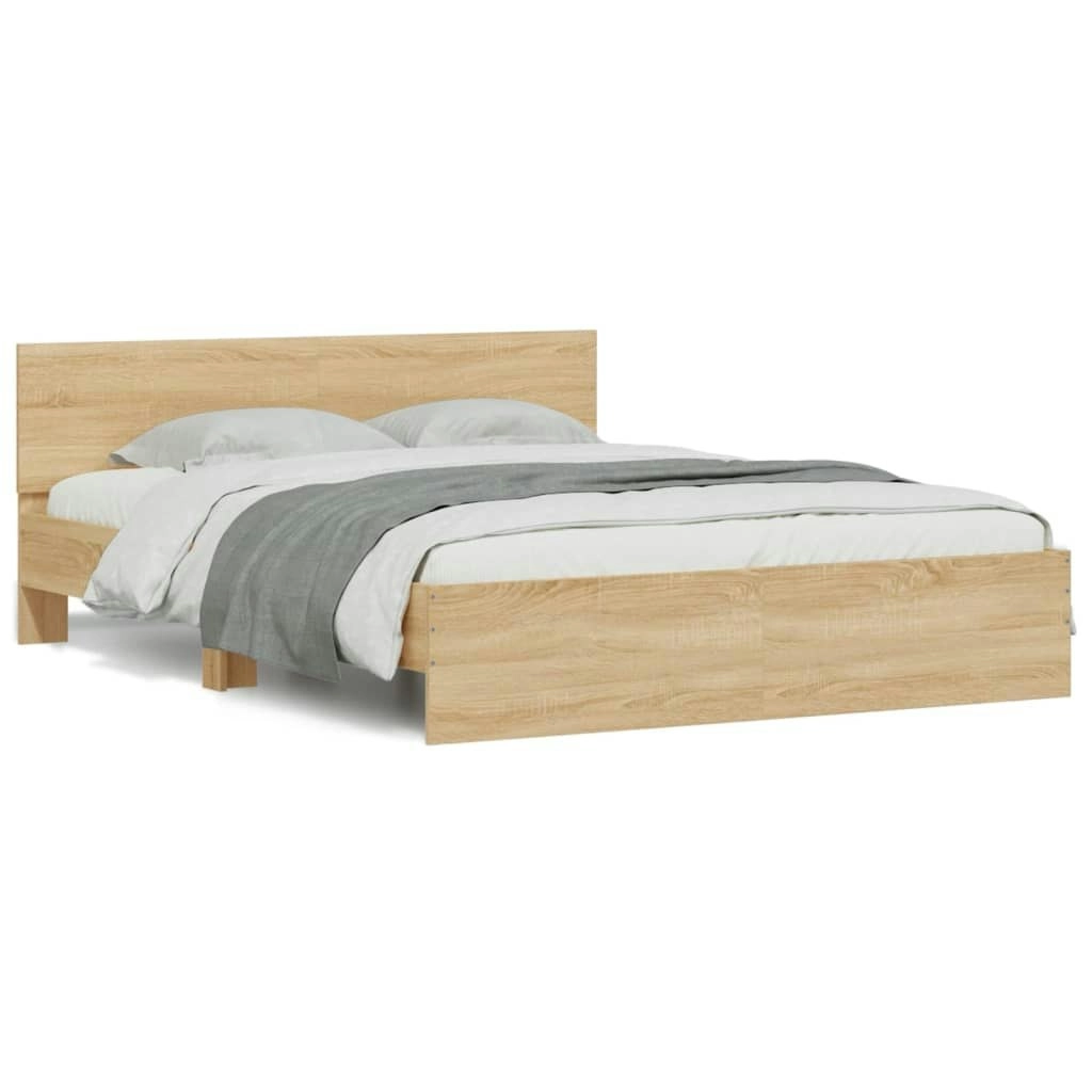 Bed Frame with Headboard Sonoma Oak 150x200 cm 3207478