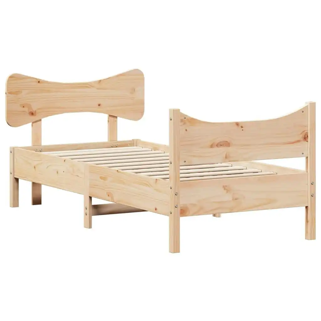 Bed Frame with Headboard 90x190 cm Solid Wood Pine 3216402