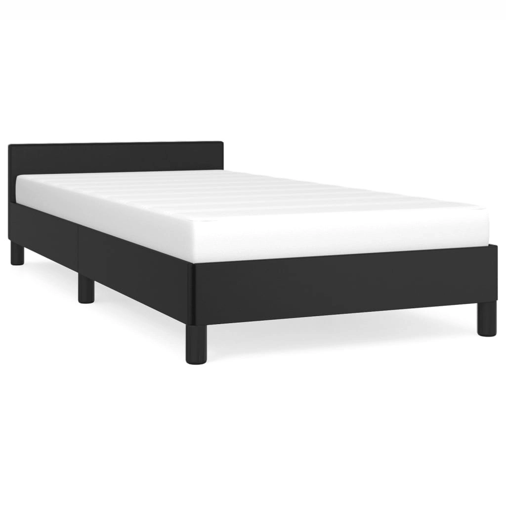 Bed Frame without Mattress Black King Single Size Faux Leather 355761