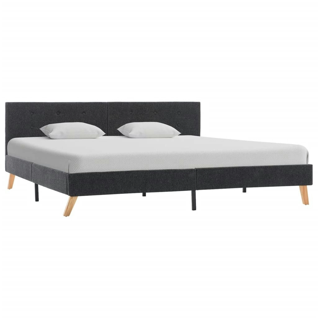 Bed Frame without Mattress Grey Fabric183x203 cm King 288130