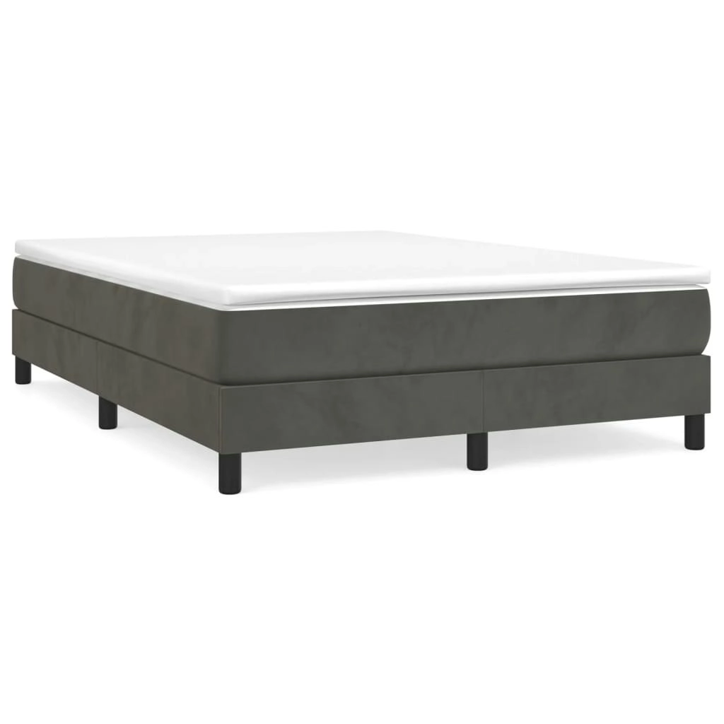 Box Spring Bed with Mattress Dark Grey 137x190 cm Velvet 3144364