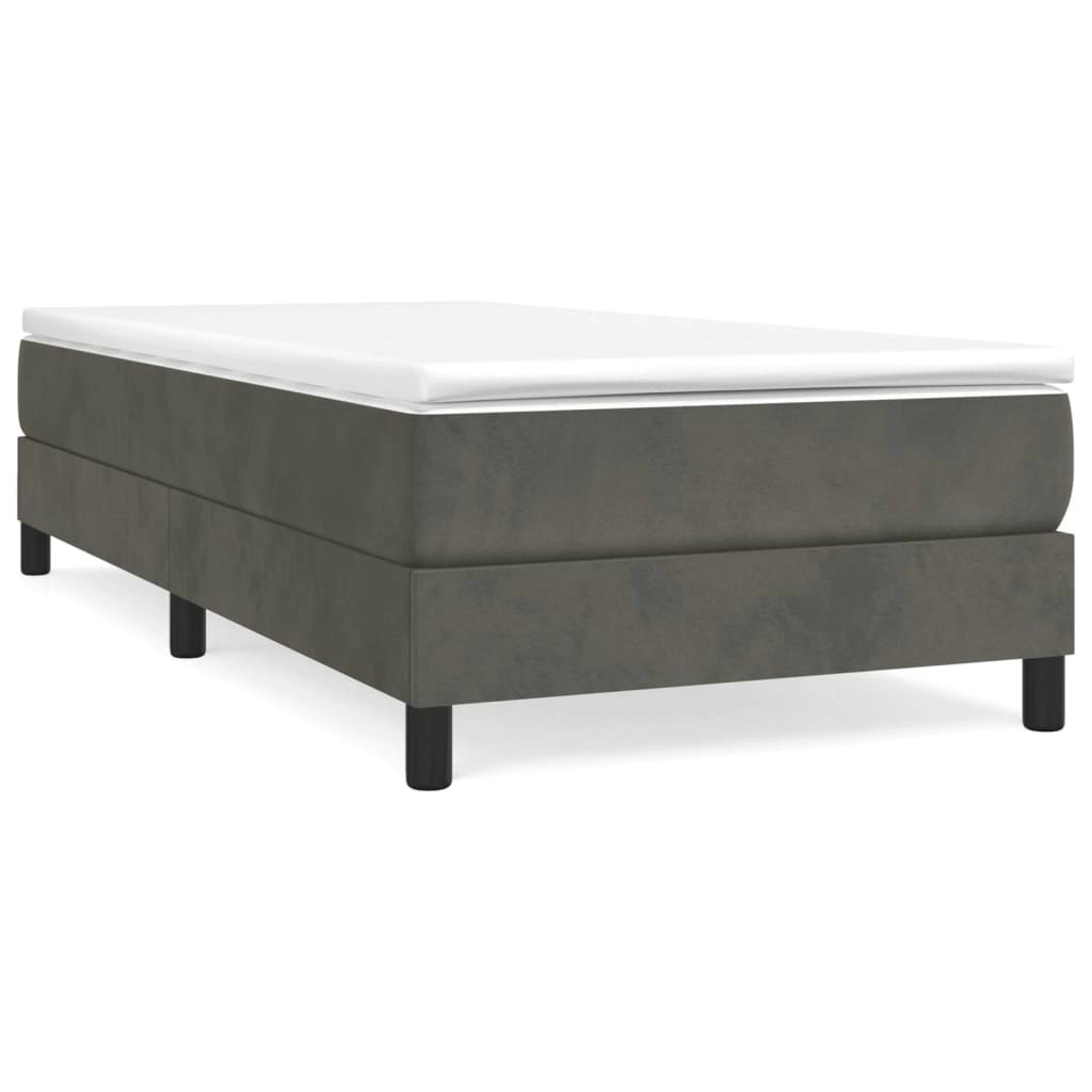 Box Spring Bed with Mattress Dark Grey 100x200 cm Velvet 3189197