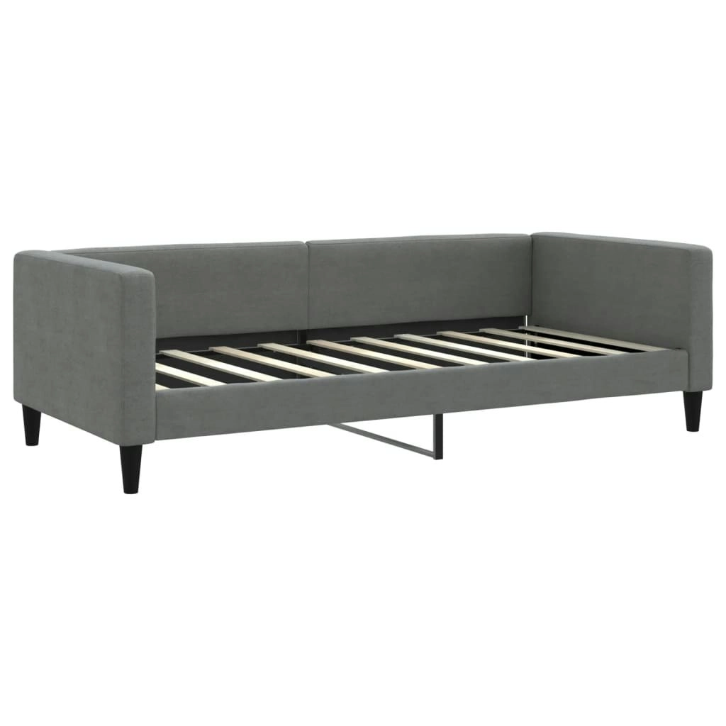 Day Bed without Mattress Dark Grey 90x190 cm Fabric 353994