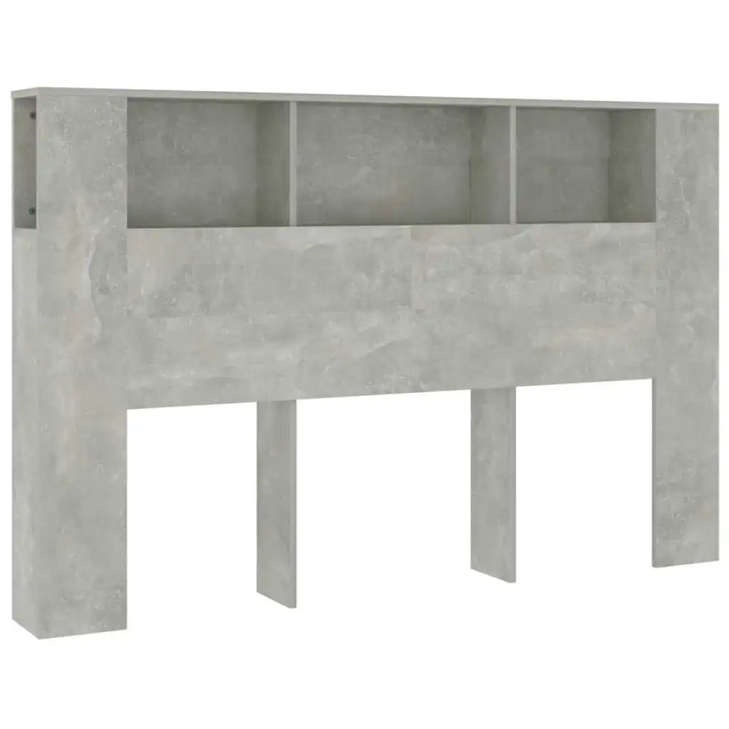 Headboard Cabinet Concrete Grey 160x18.5x104.5 cm 811938