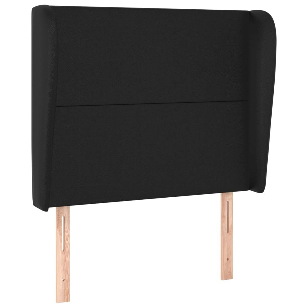 Headboard with Ears Black 103 cm Faux Leather 3117760