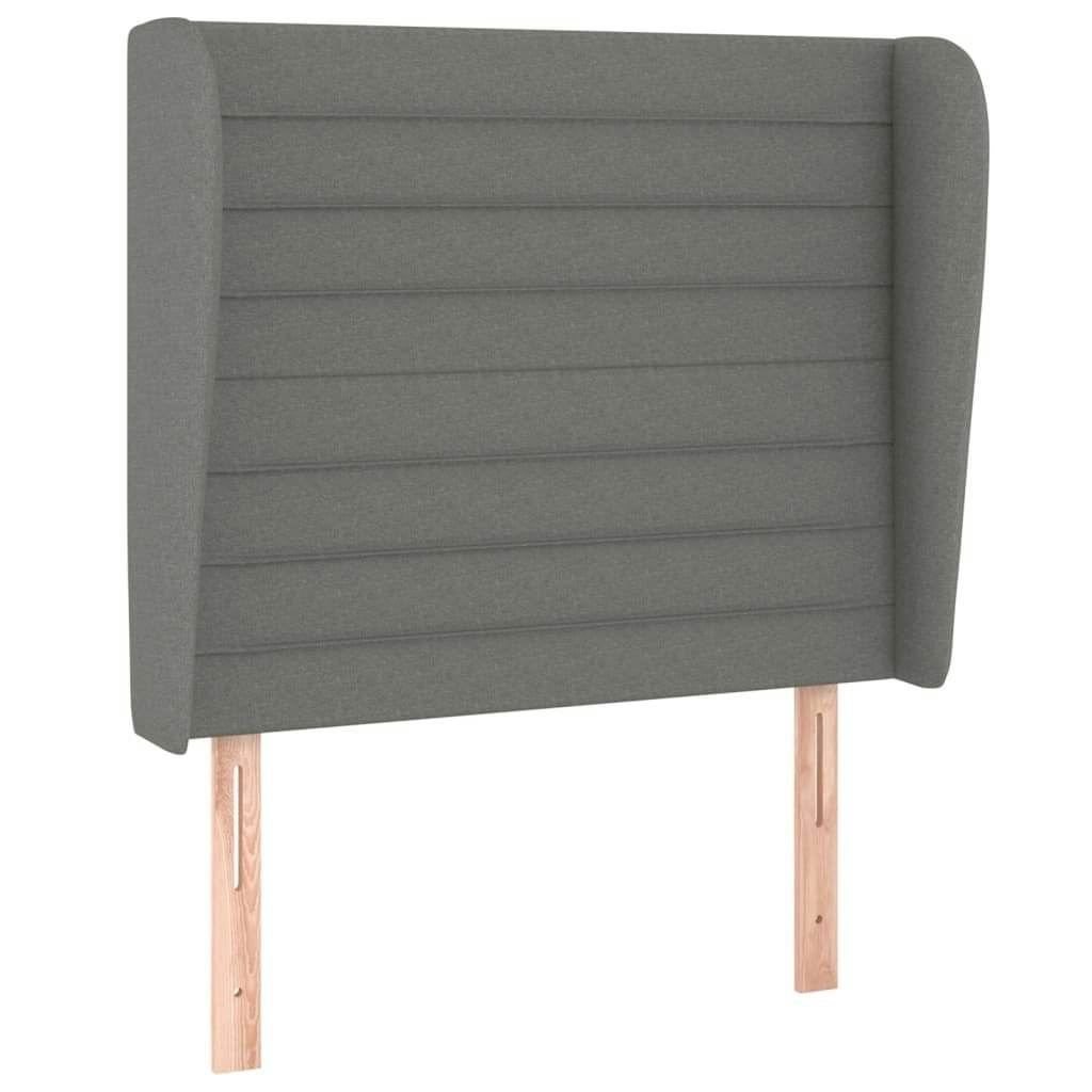 Headboard with Ears Dark Grey 103 cm Fabric 3118087