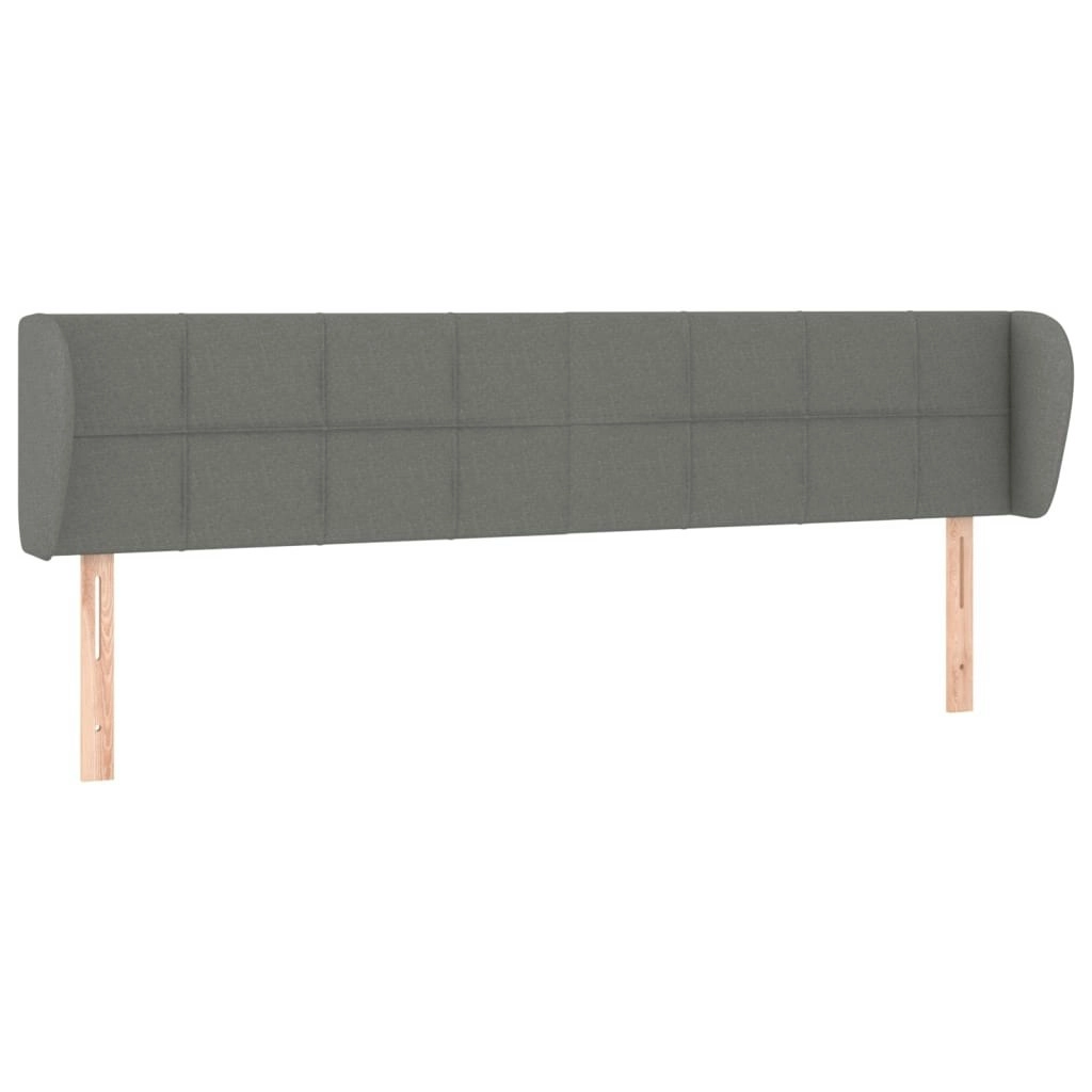 Headboard with Ears Dark Grey 203 cm Fabric 3117167