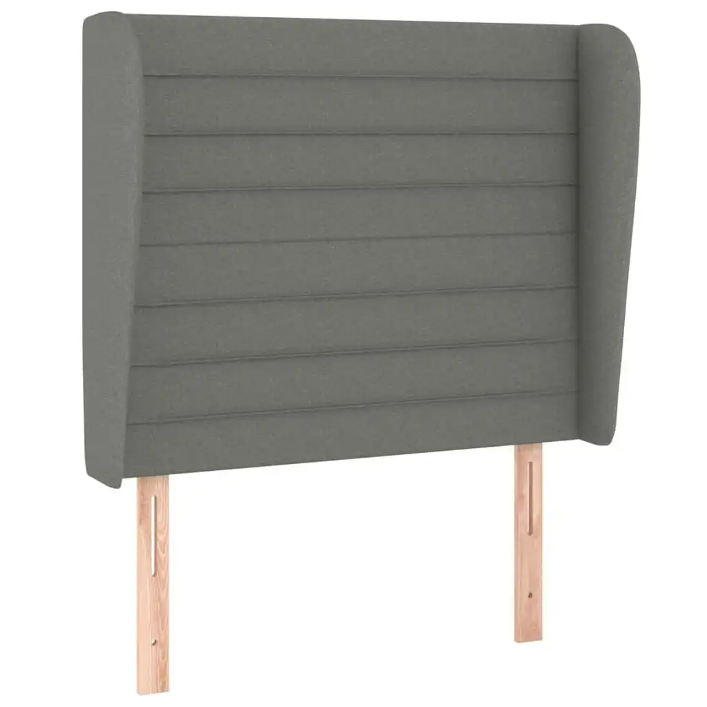 Headboard with Ears Dark Grey 83x23x118/128 cm Fabric 3118071