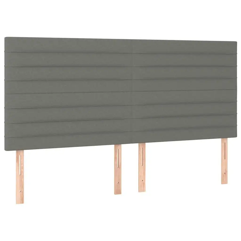 Headboards 4 pcs Dark Grey 80 cm Fabric 3116479