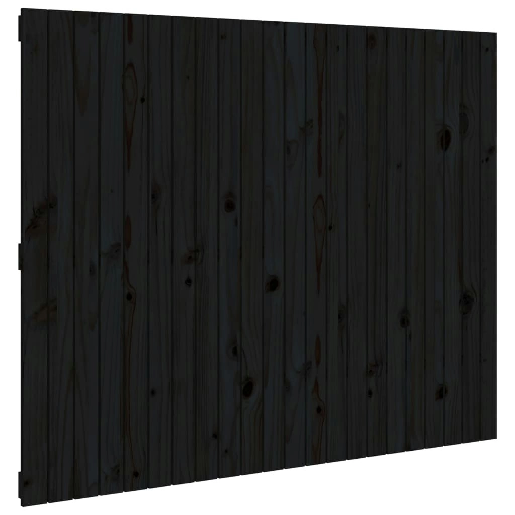 Wall Headboard Black 140 cm Solid Wood Pine 824972