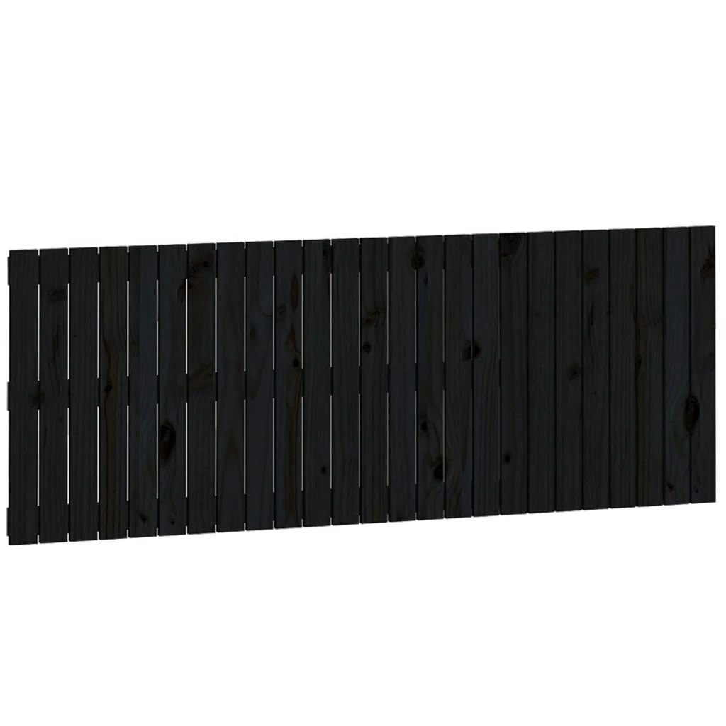 Wall Headboard Black 159.5 cm Solid Wood Pine 824852